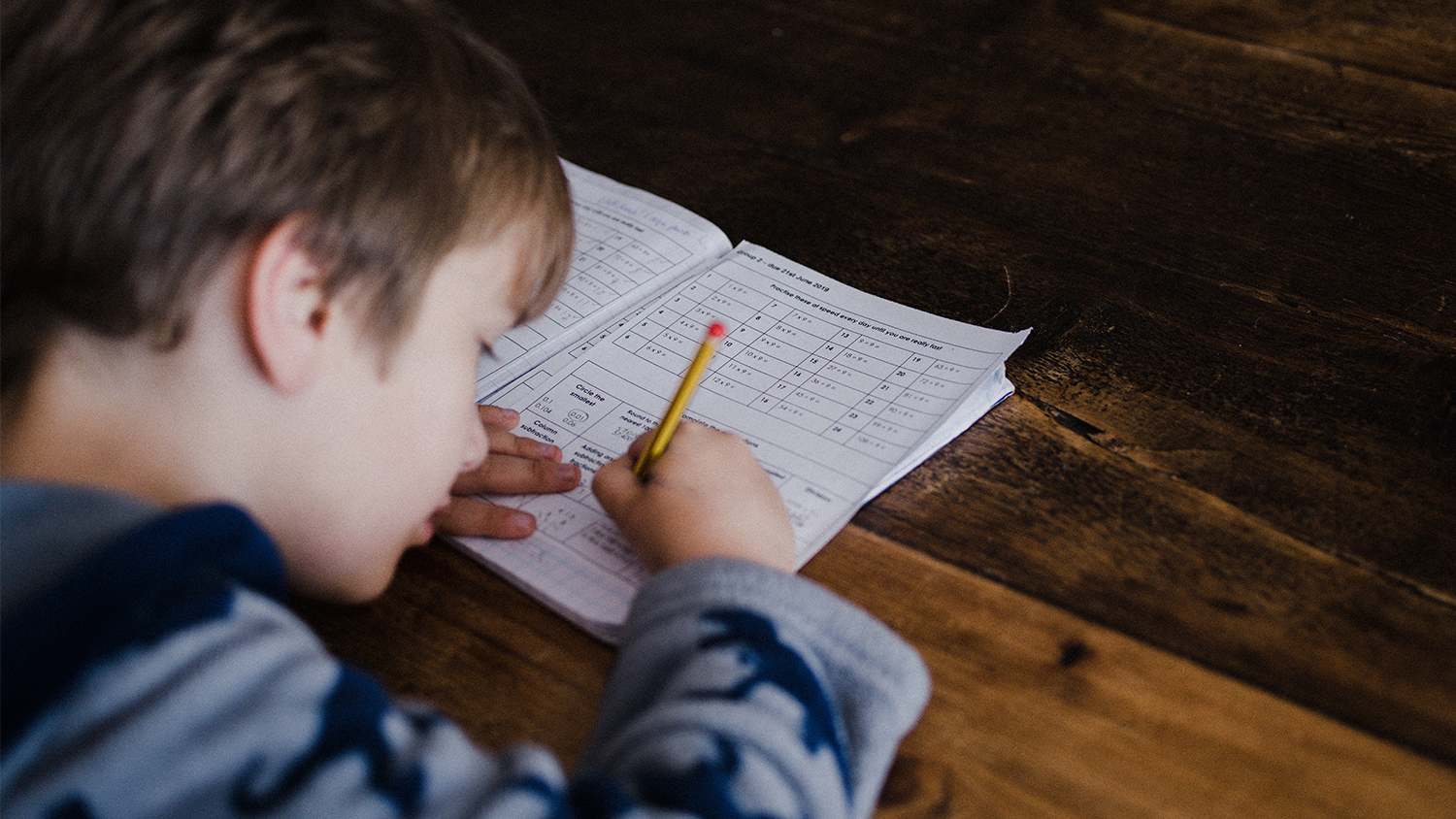 Student doing homework
